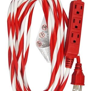 25-Foot Candy Cane Striped Extension Cord new NIP